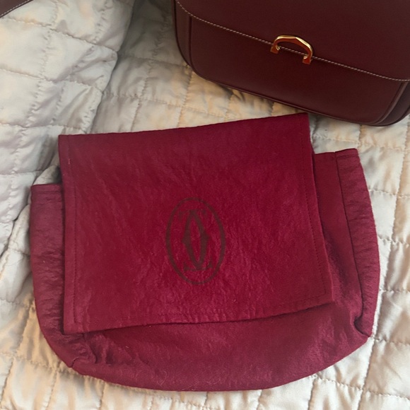 ❤️Elegant Cartier All
 Leather Burgundy Shoulder Bag❤️ Authentic - Picture 17 of 17